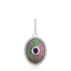 Silver medallion Pendant with nacre, amethyst and topaz Medallions