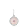 Silver medallion Pendant with nacre, rhodolite and bear motif Medallions