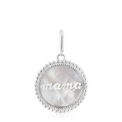 Silver medallion Pendant with nacre TOUS Mama