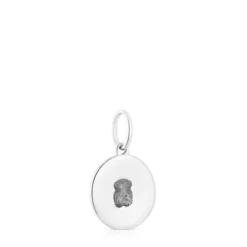 Silver Medallion pendant with labradorite bear Aelita