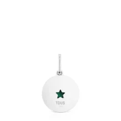 Silver Medallion pendant with malachite star Aelita