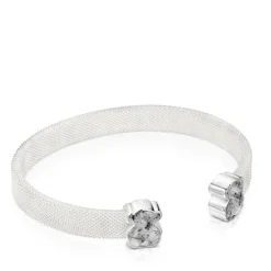 Silver Mesh Color Bracelet with Tourmalinated Quartz