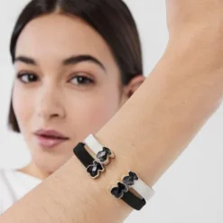 Silver Mesh Color Bracelet with Tourmalinated Quartz
