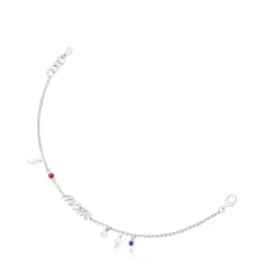 Silver Mom Bracelet with cultured pearls and gemstones TOUS Mama