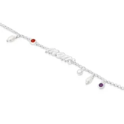 Silver Mom Bracelet with cultured pearls and gemstones TOUS Mama