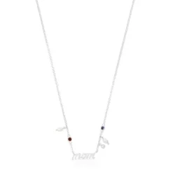 Silver Mom Necklace with cultured pearls and gemstones TOUS Mama