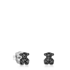 Silver Motif Earrings with Spinels
