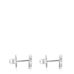 Silver Motif Earrings with Spinels