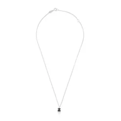 Silver Motif Necklace with Spinel
