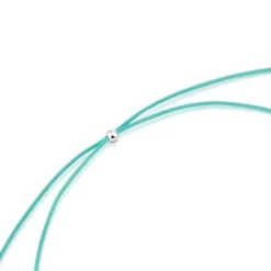 Silver, Murano glass and blue nylon Necklace Icon Glass