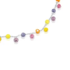 Silver, Murano glass and lilac-colored nylon Necklace Icon Glass