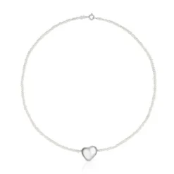 Silver Necklace with cultured pearls and heart motif Tabit