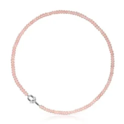 Silver Necklace with treated pink chalcedony TOUS MANIFESTO