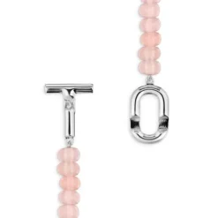 Silver Necklace with treated pink chalcedony TOUS MANIFESTO