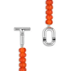 Silver Necklace with treated orange chalcedony TOUS MANIFESTO