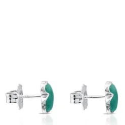 Silver New Color Earrings with Amazonite