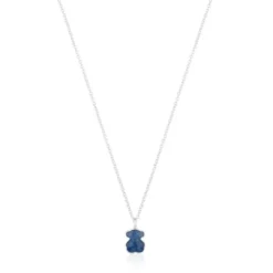 Silver New Color Necklace with Quartz with Dumortierite