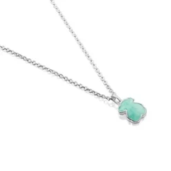 Silver New Color Necklace with Amazonite