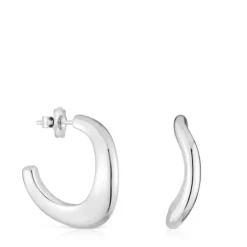 Silver oval Hoop earrings Galia Basics