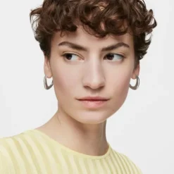 Silver oval Hoop earrings Galia Basics