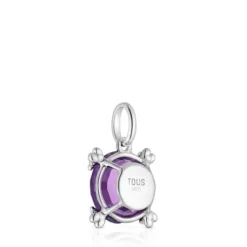 Silver Pendant with amethyst Color Pills