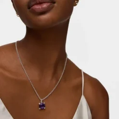 Silver Pendant with amethyst Color Pills