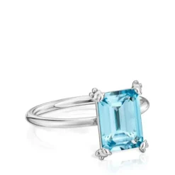 Silver Ring with topaz Color Pills