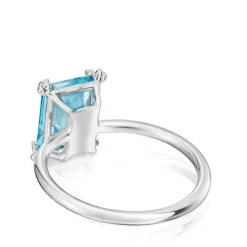Silver Ring with topaz Color Pills