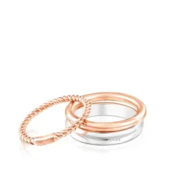 Silver, rose Silver Vermeil, Sapphire and Ruby TOUS Ring Mix Rings set
