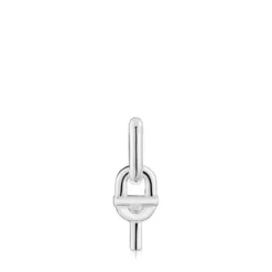 Silver single Hoop earrings with motif pendant TOUS MANIFESTO