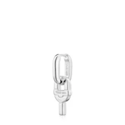 Silver single Hoop earrings with motif pendant TOUS MANIFESTO