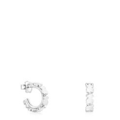 Silver Straight hoop Earrings