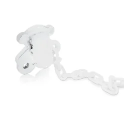 Silver Sweet Dolls Pacifier clip with big bear