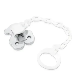 Silver Sweet Dolls Pacifier clip with big bear