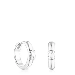 Silver TOUS Basics bear Hoop earrings