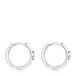 Silver TOUS Basics bear Hoop earrings