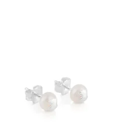 Silver TOUS Bear Earrings with pearls