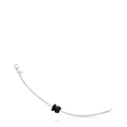 Silver TOUS Color Bracelet with faceted onyx