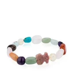 Silver TOUS Color Bracelet with rhodonite