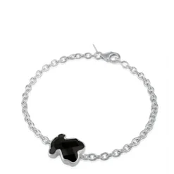 Silver TOUS Color Bracelet with faceted onyx