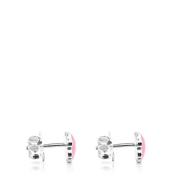 Silver TOUS Color Earrings with rose Quartz