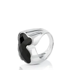 Silver TOUS Color Ring with faceted Onyx