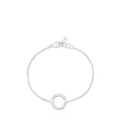 Silver TOUS Fellow Bracelet with a pearl and bear