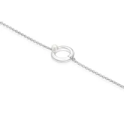 Silver TOUS Fellow Bracelet with a pearl and bear