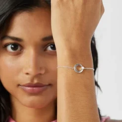 Silver TOUS Fellow Bracelet with a pearl and bear