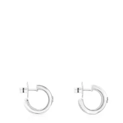 Silver TOUS Fellow Double-hoop earrings