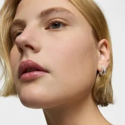 Silver TOUS Fellow Double-hoop earrings