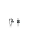 Silver TOUS Gen Hoop Earrings with Spinels