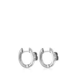 Silver TOUS Gen Hoop Earrings with Spinels
