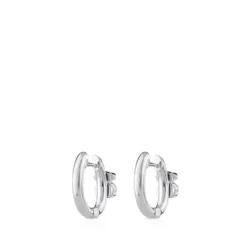Silver TOUS Gen Hoop Earrings with Spinels